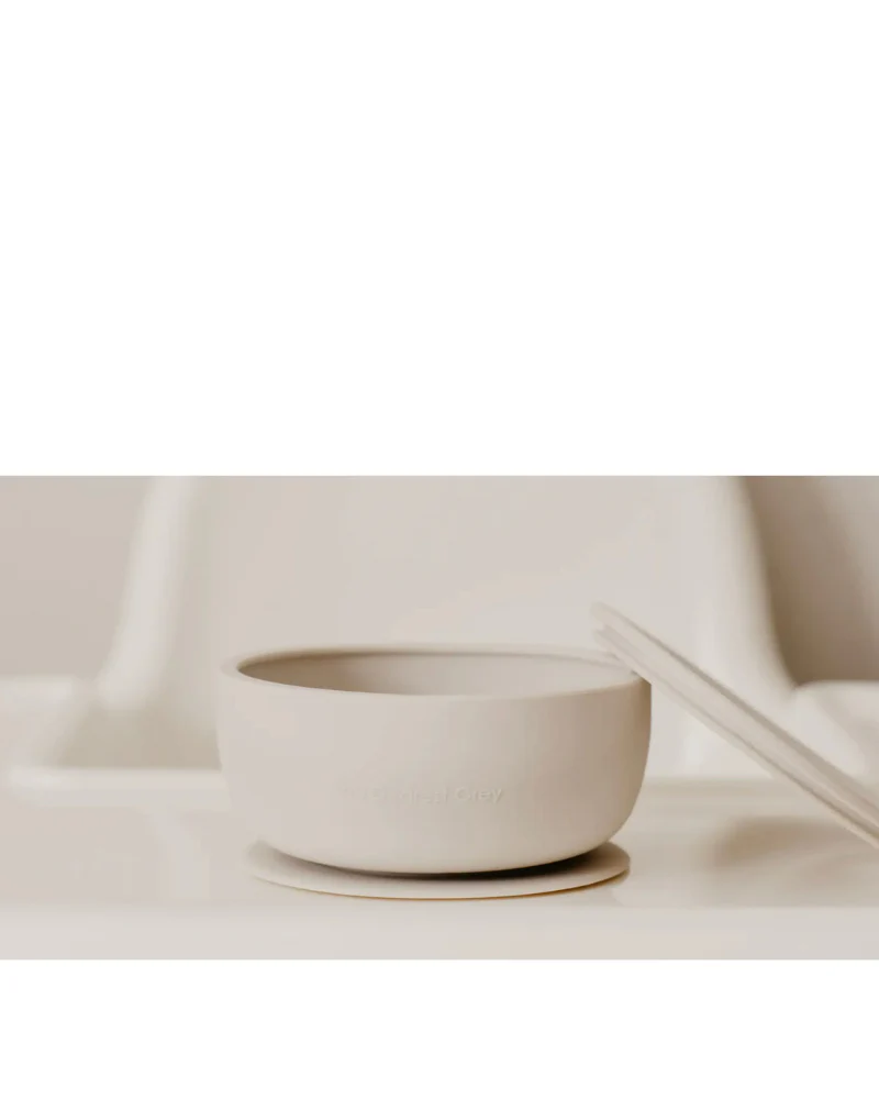 Silicone Suction Dog Food & Water Bowl with Lid in Milk << CLEARANCE >> - Image 5