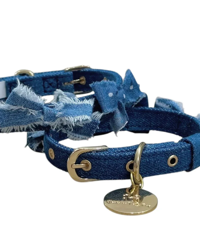 Denim Bow Collar for Dogs (Made in the USA) - Image 4