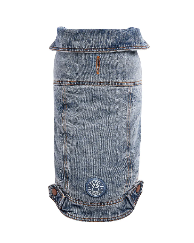 Denim Shearling Dog Jacket in Light Wash (FINAL SALE) - Image 8