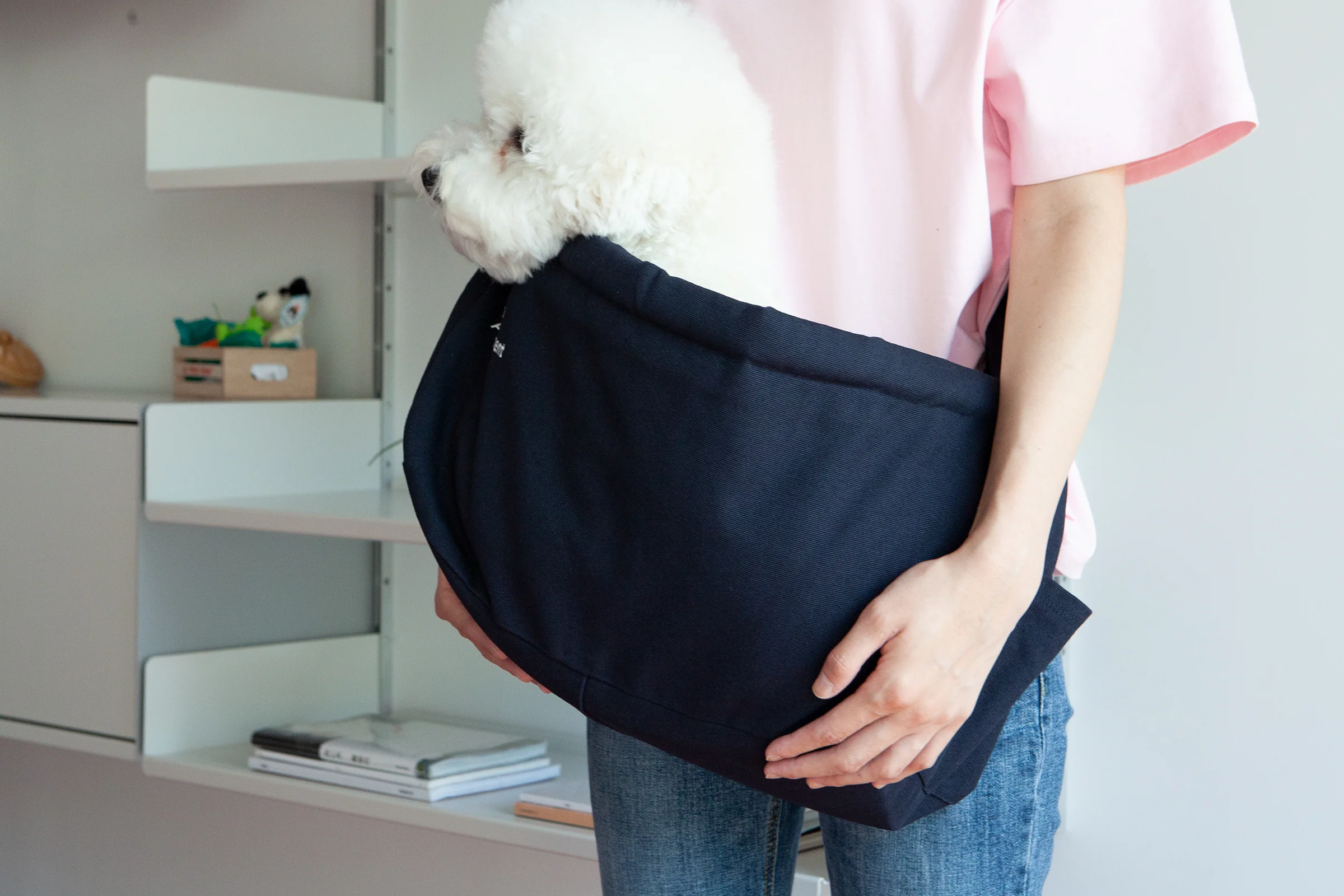 Canvas Messenger Bag in Navy (FINAL SALE) - Image 2
