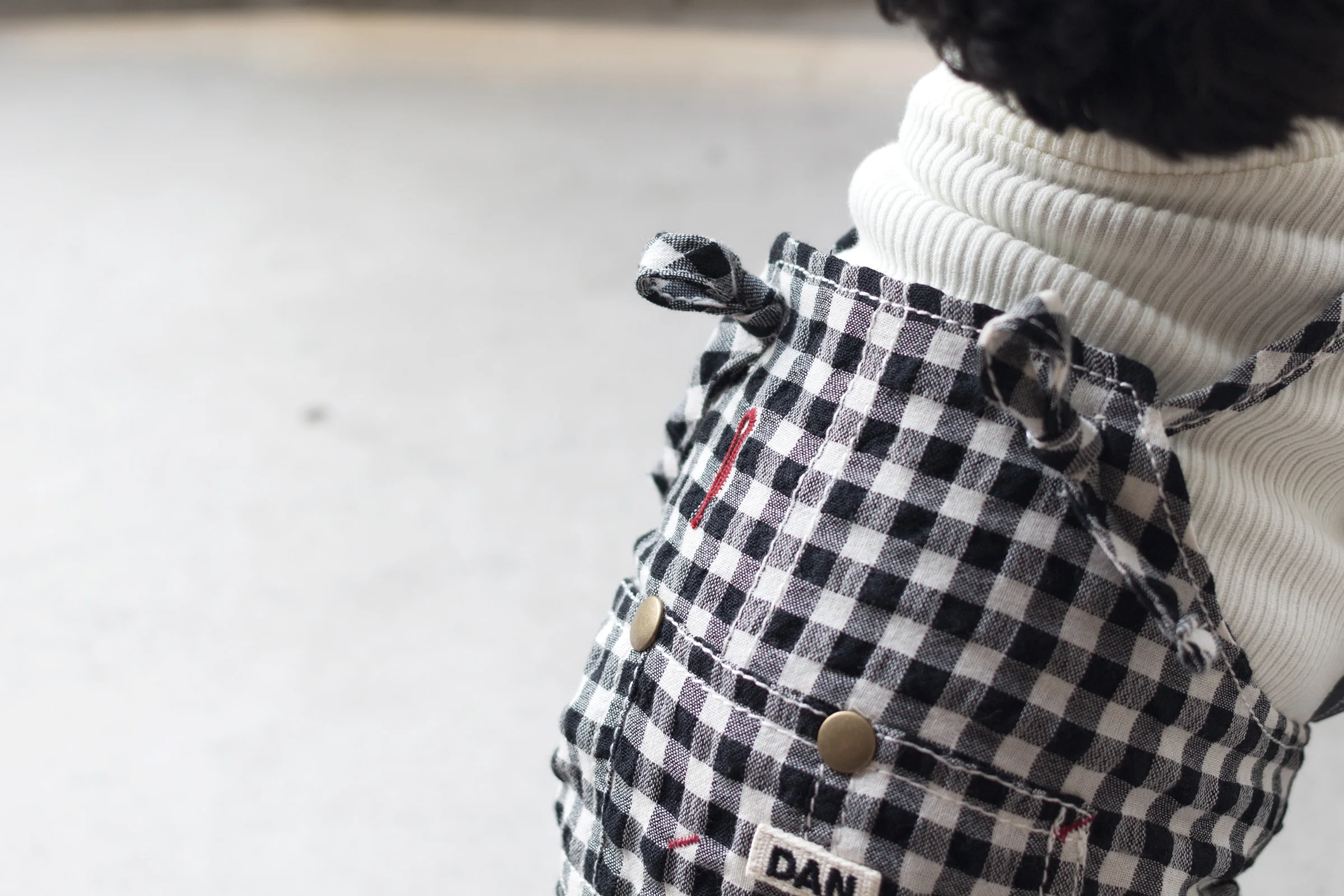 DENTISTS APPOINTMENT | Gingham Check Overall in Black & White - Image 3