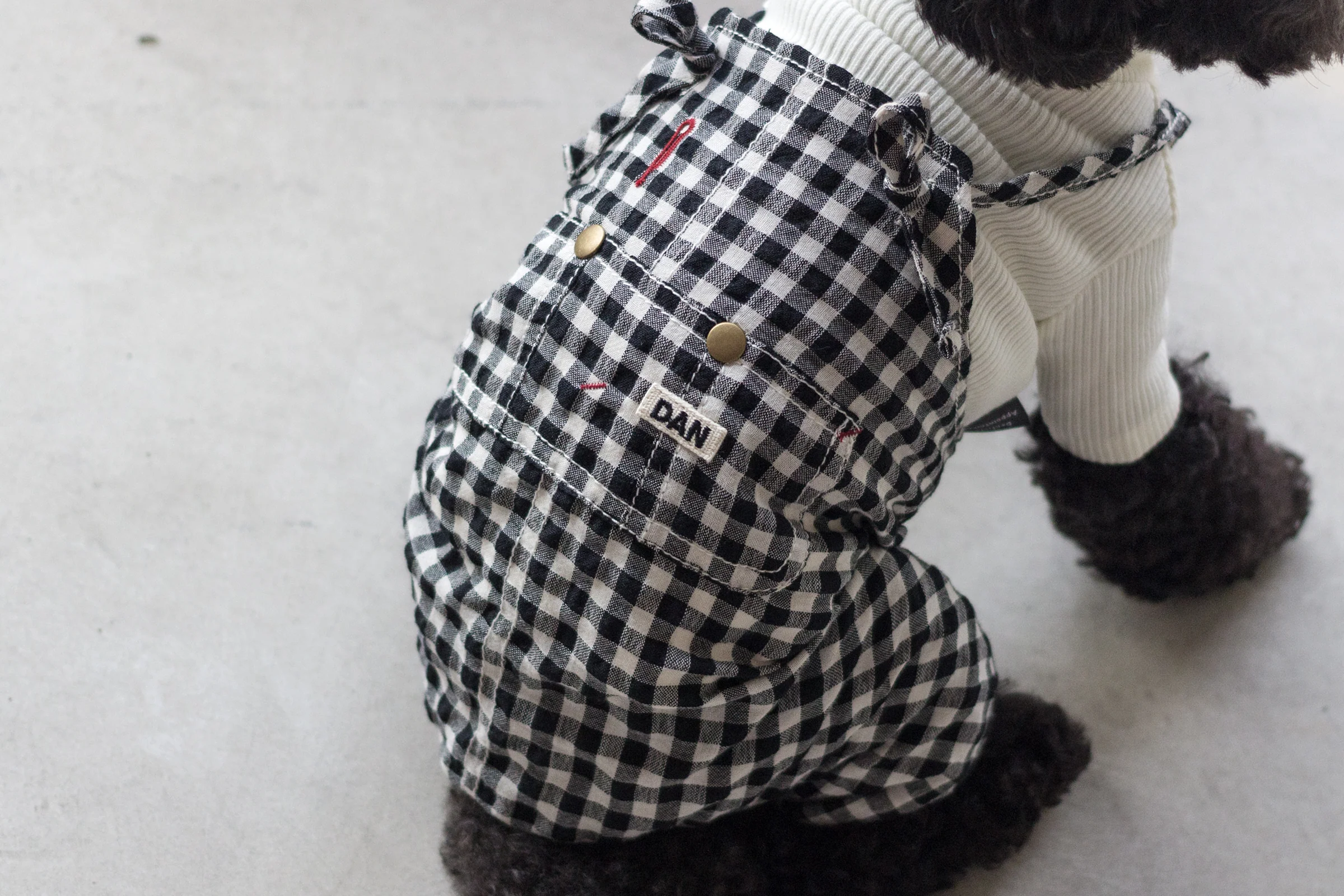 DENTISTS APPOINTMENT | Gingham Check Overall in Black & White - Image 5