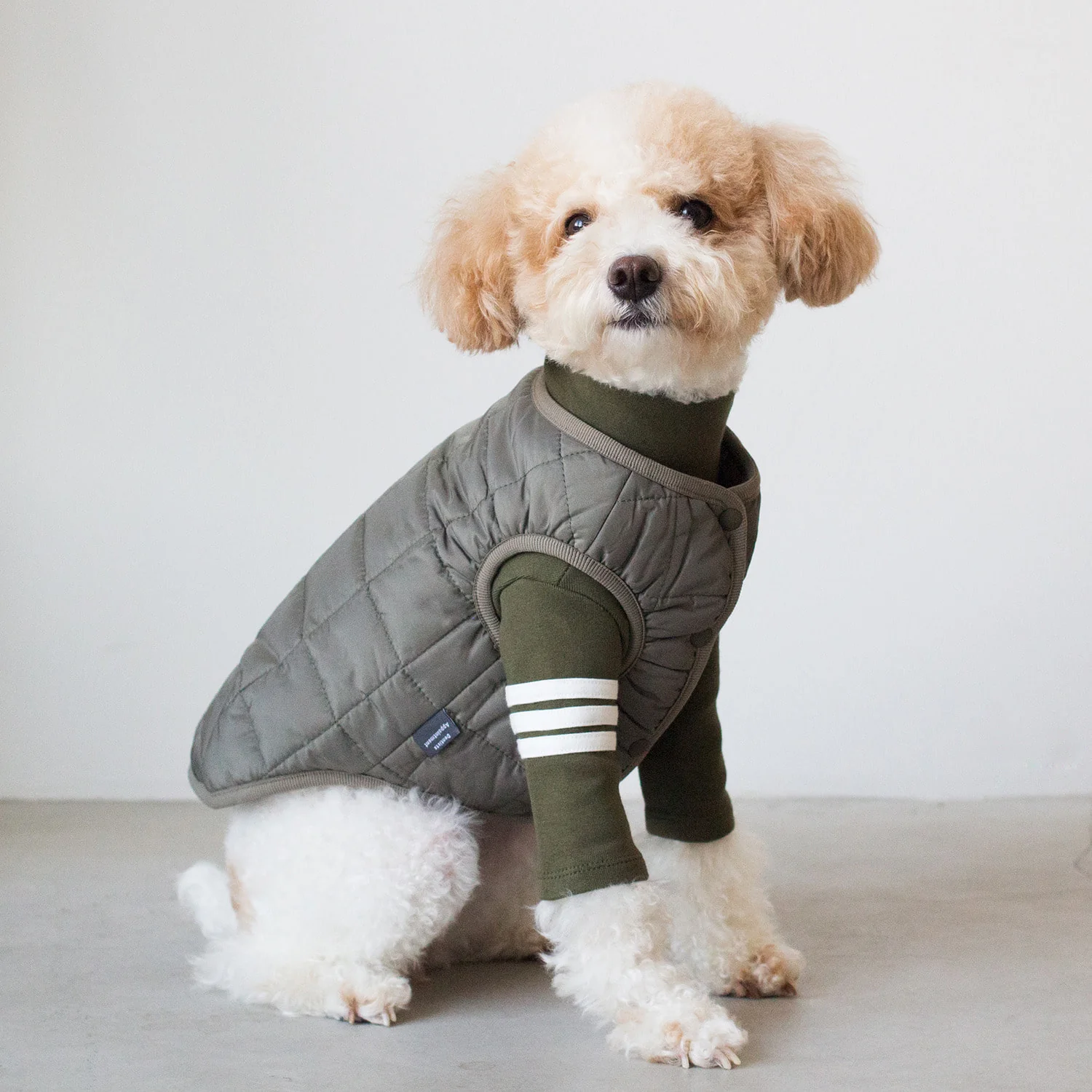 DENTISTS APPOINTMENT | Warm Quilted Vest in Khaki (w/ Harness Hole)