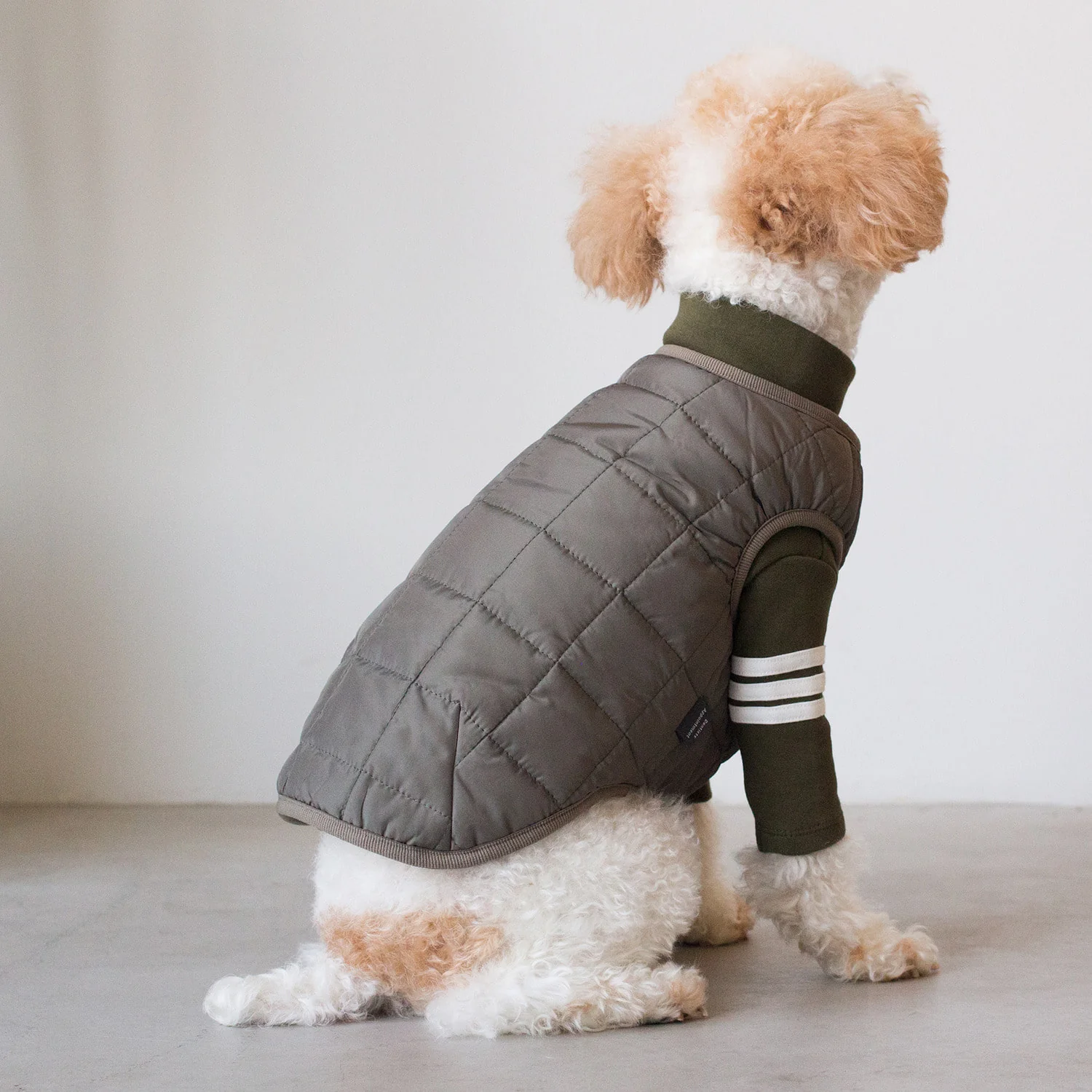 DENTISTS APPOINTMENT | Warm Quilted Vest in Khaki (w/ Harness Hole) - Image 2