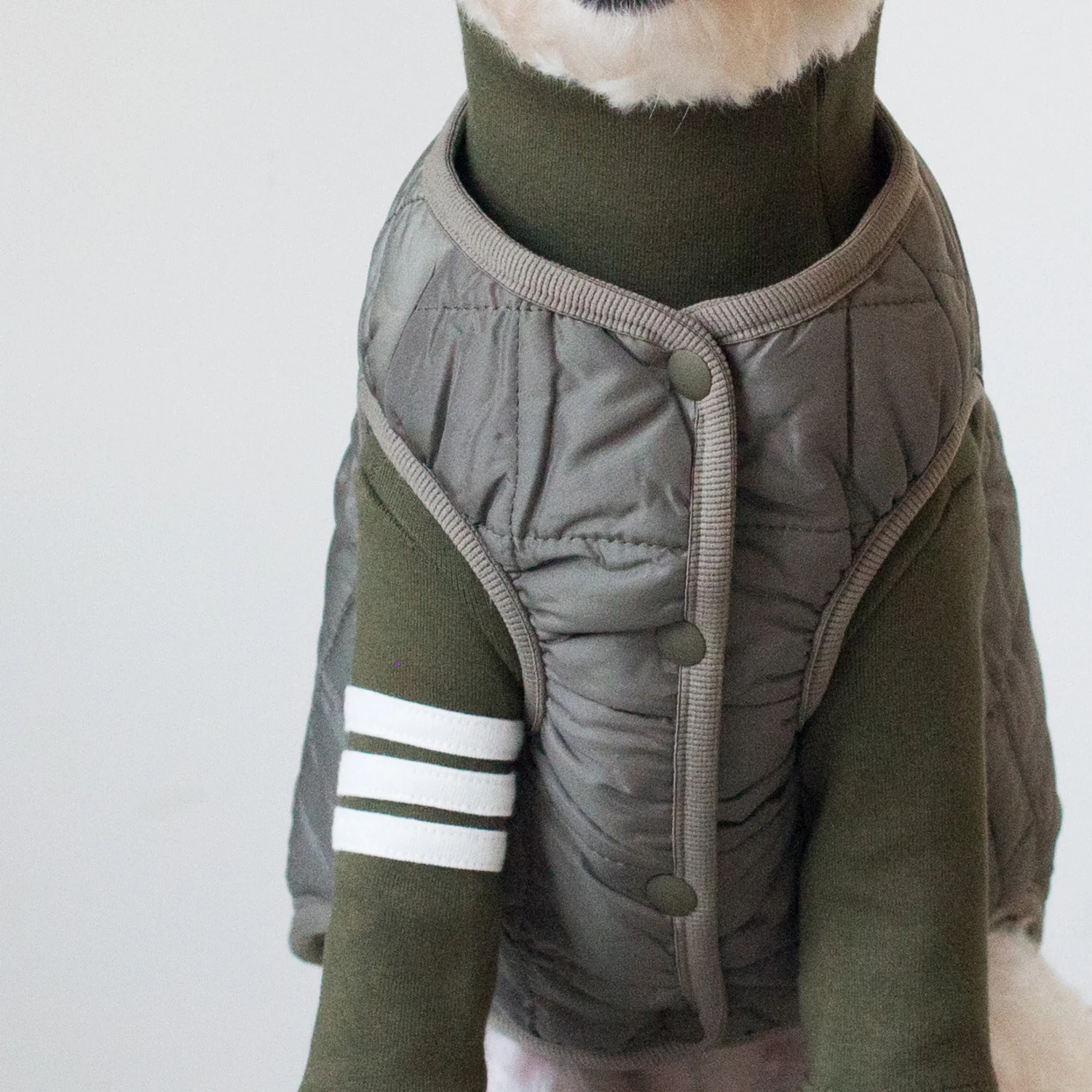 DENTISTS APPOINTMENT | Warm Quilted Vest in Khaki (w/ Harness Hole) - Image 3