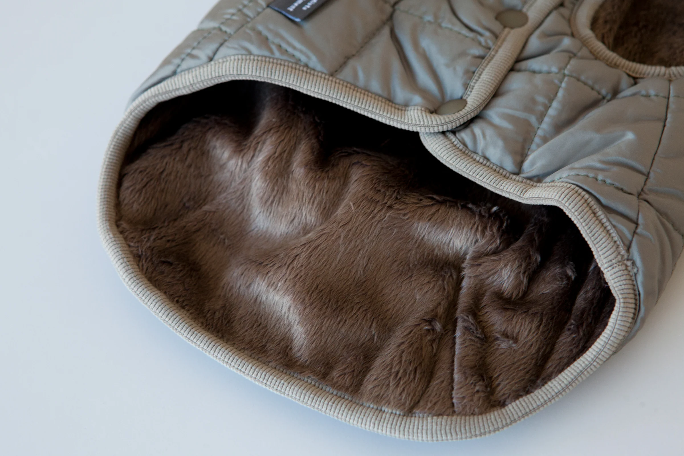 DENTISTS APPOINTMENT | Warm Quilted Vest in Khaki (w/ Harness Hole) - Image 4