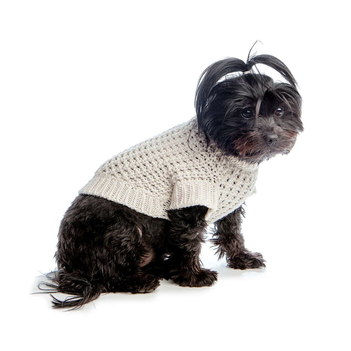 DNY | Chunky Knit Beach Sweater in Shell - Image 4