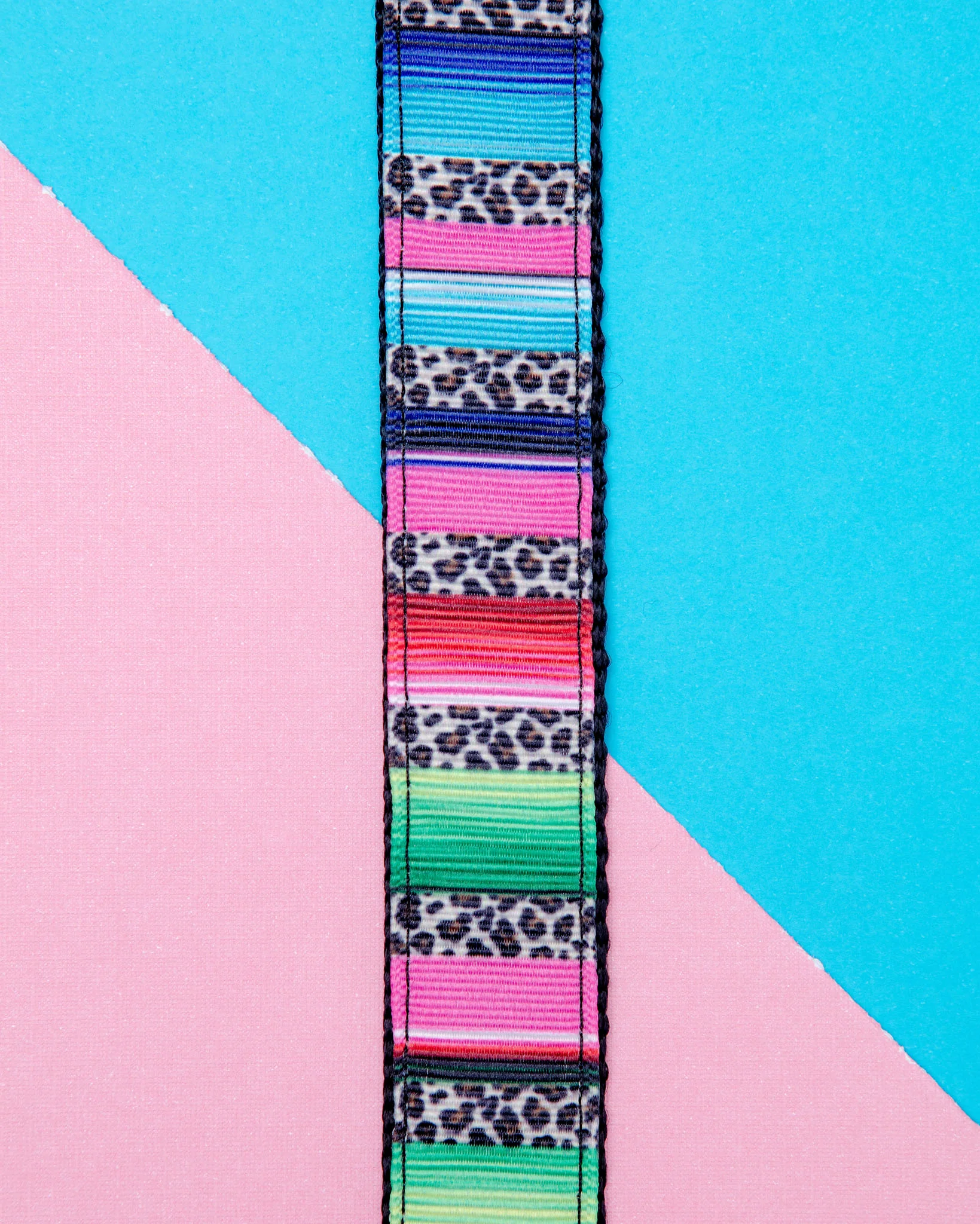 Rainbow Serape + Leopard Dog Leash (Made in NYC) - Image 3