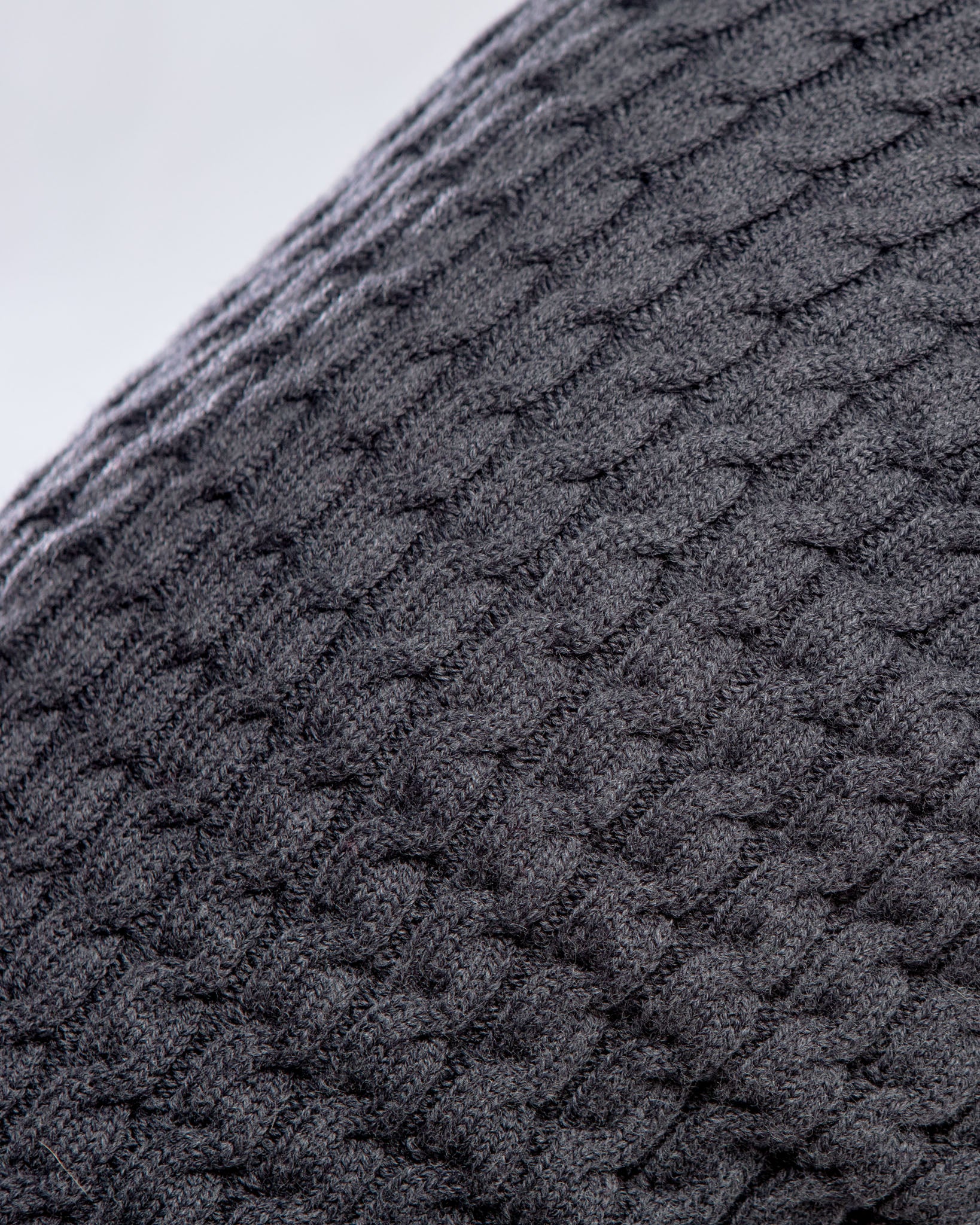 The Uptown Cable Knit Sweater in City Slush Grey Merino Wool (Made in NYC) (FINAL SALE) - Image 10