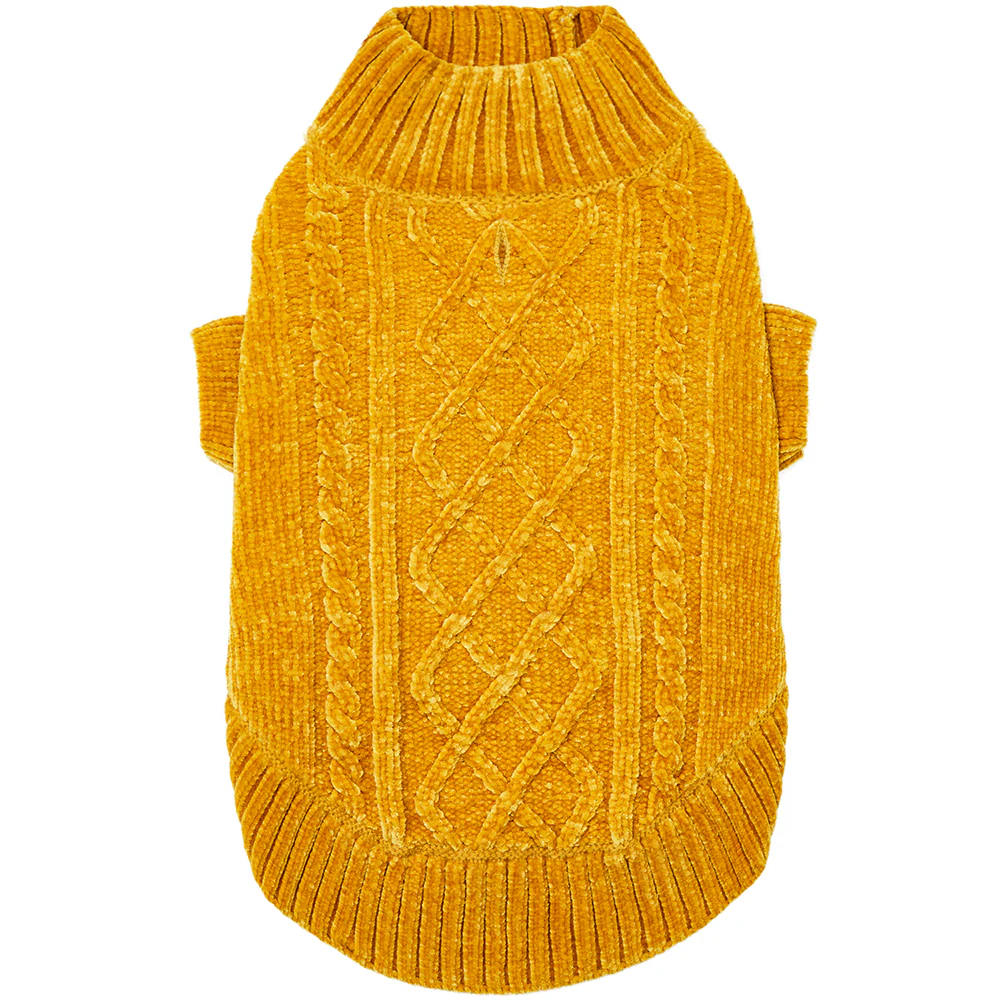 Cozy Chenille Dog Sweater in Mustard (FINAL SALE) - Image 4