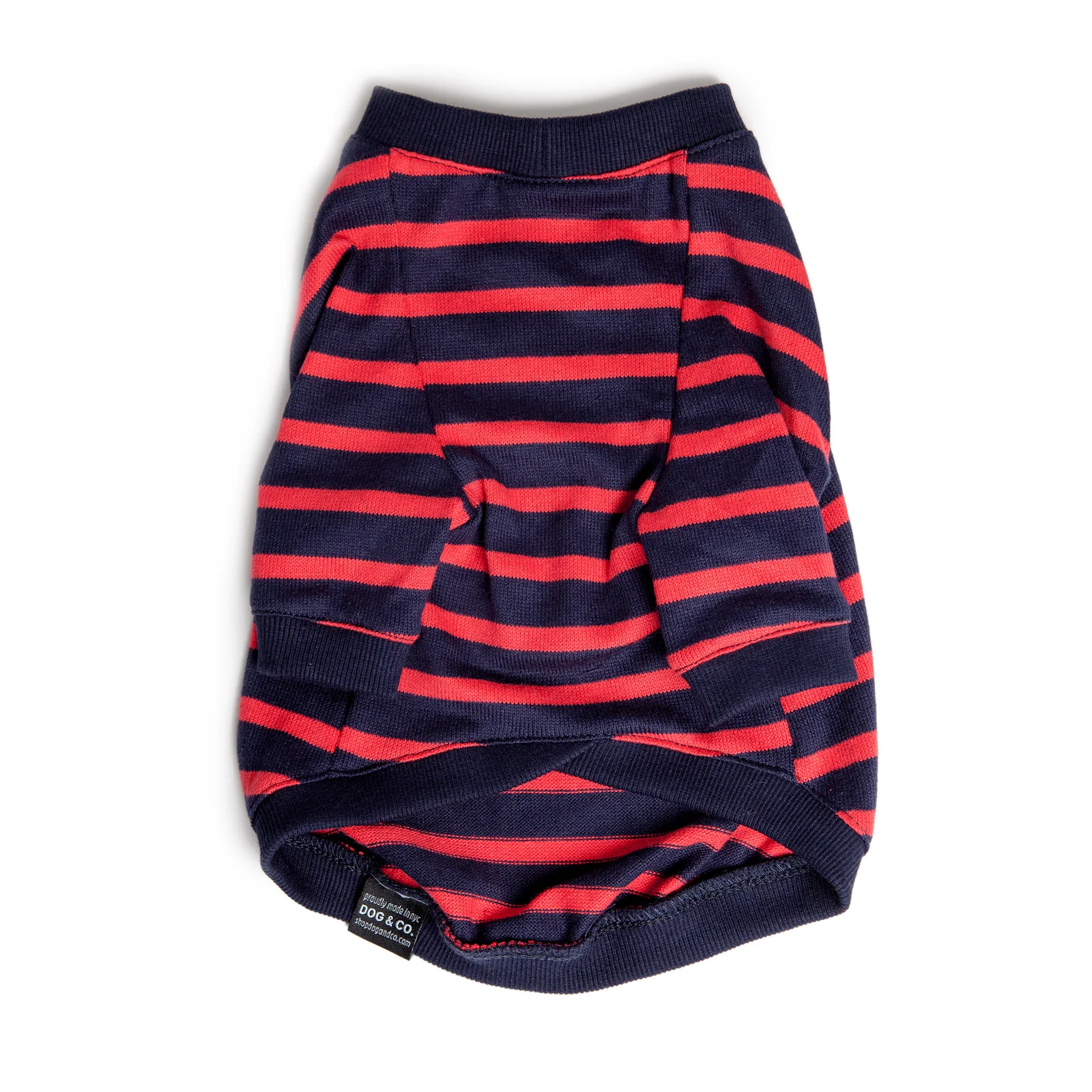 DOG & CO. | Cheeky Stripe Pullover in Navy & Red Small Stripe - Image 4