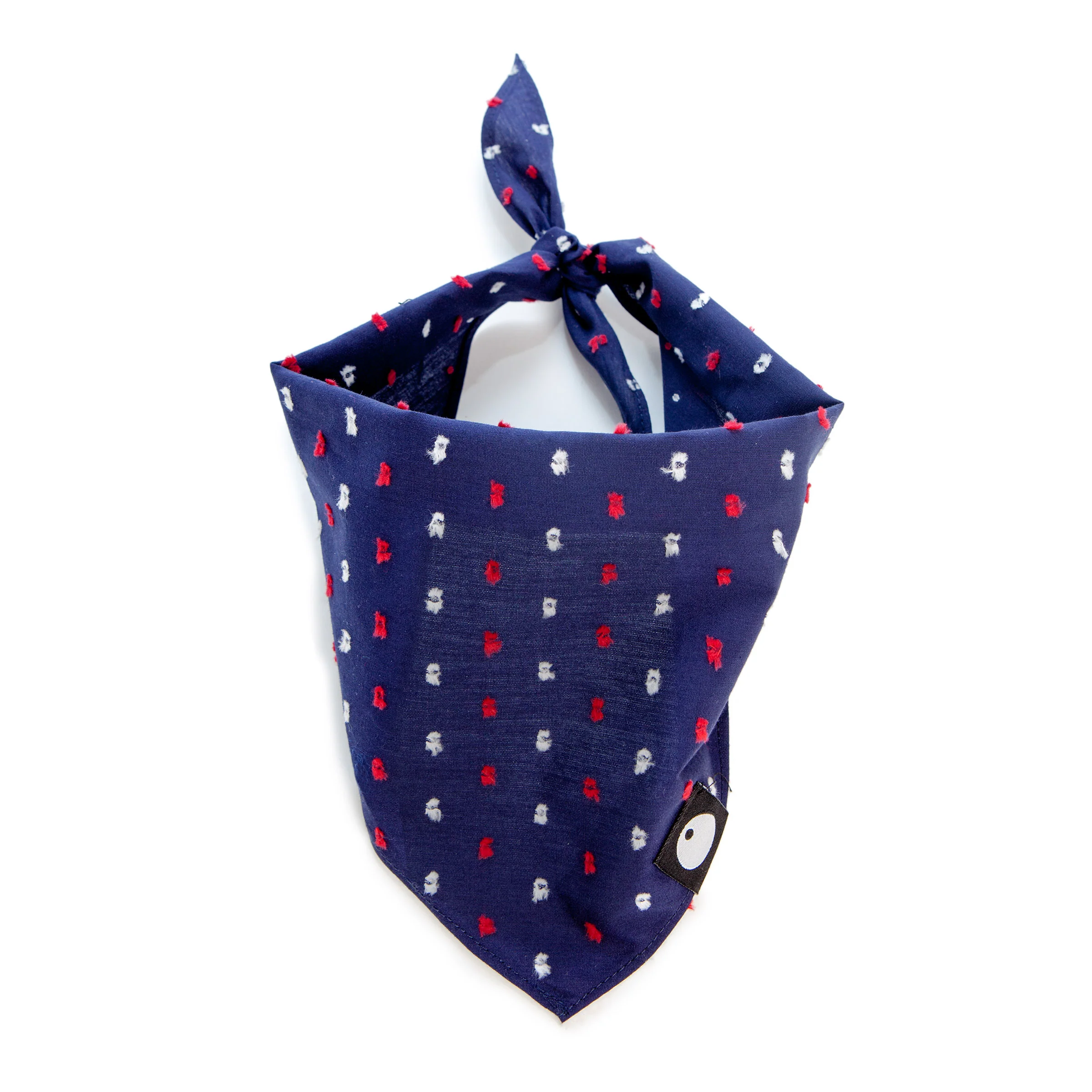 Cotton Fleck Bandana in Navy + Red (FINAL SALE) - Image 2