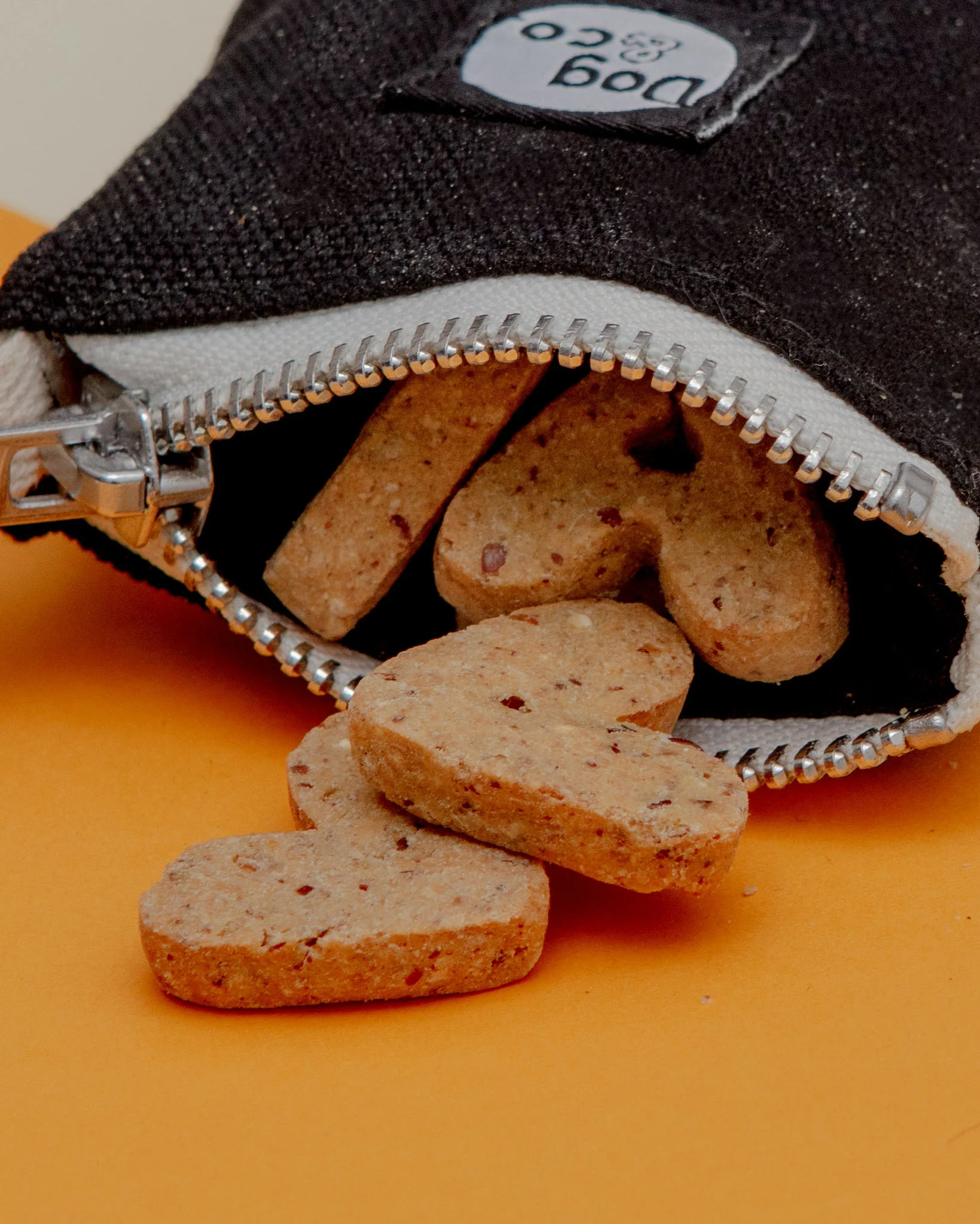 Good Girl Bag Treat + Poop Bag Holder in Black Canvas with Natural Trim - Image 5