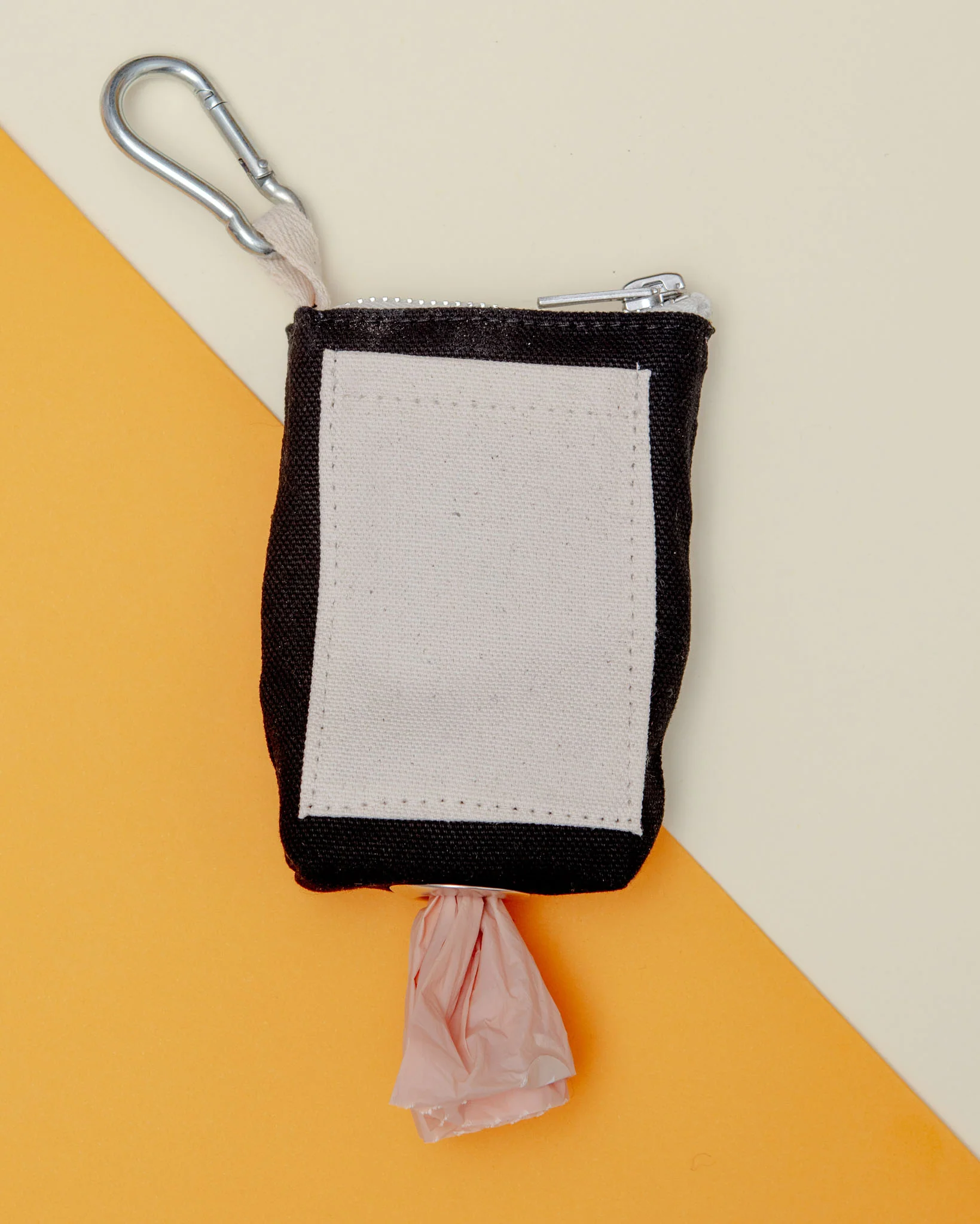 Good Girl Bag Treat + Poop Bag Holder in Black Canvas with Natural Trim - Image 7