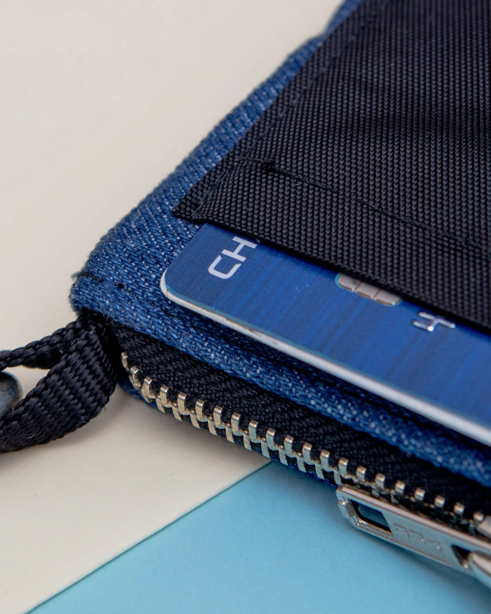Good Girl Bag Treat + Poop Bag Holder in Denim + Black (Made in NYC) - Image 5