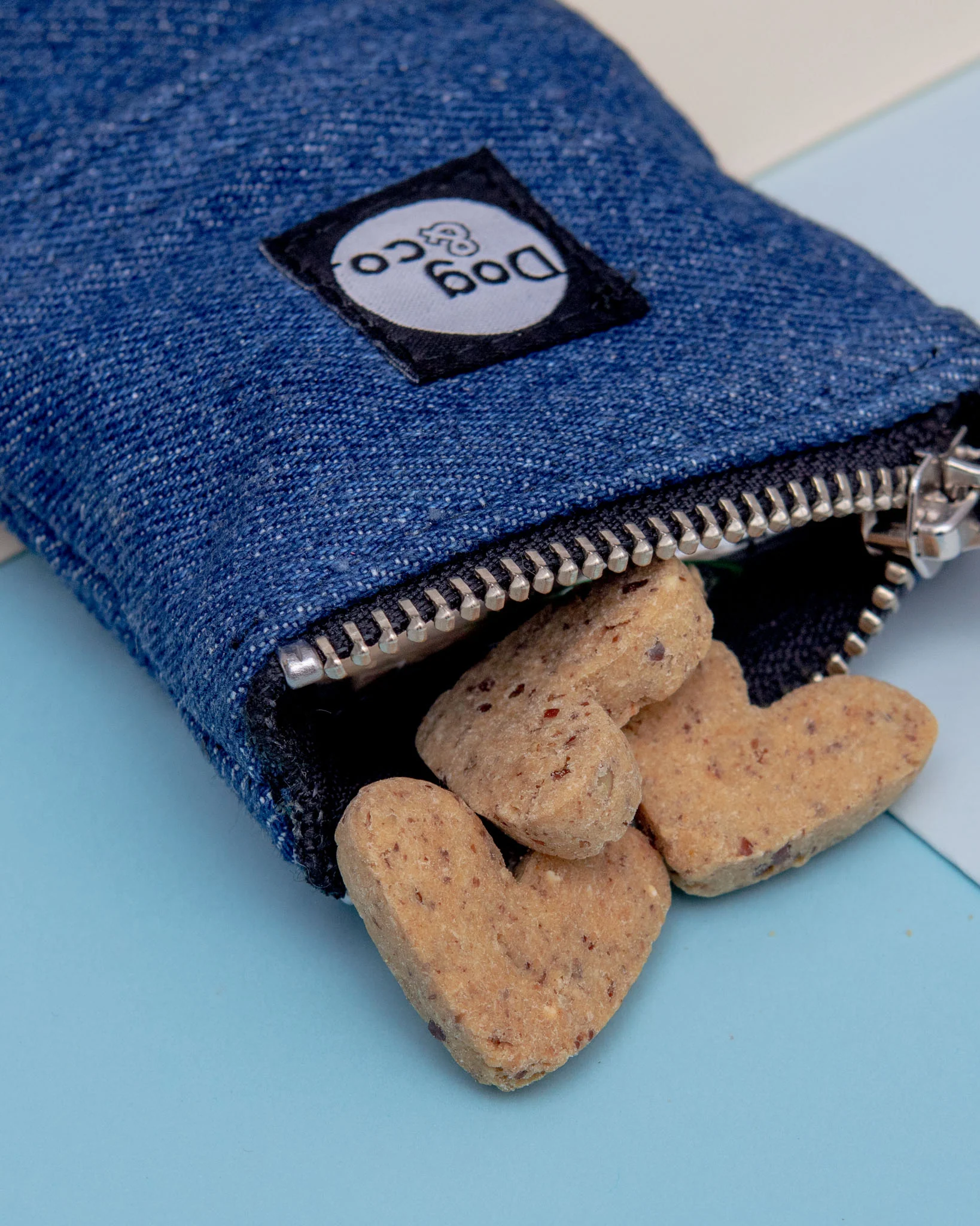 Good Girl Bag Treat + Poop Bag Holder in Denim + Black (Made in NYC) - Image 7