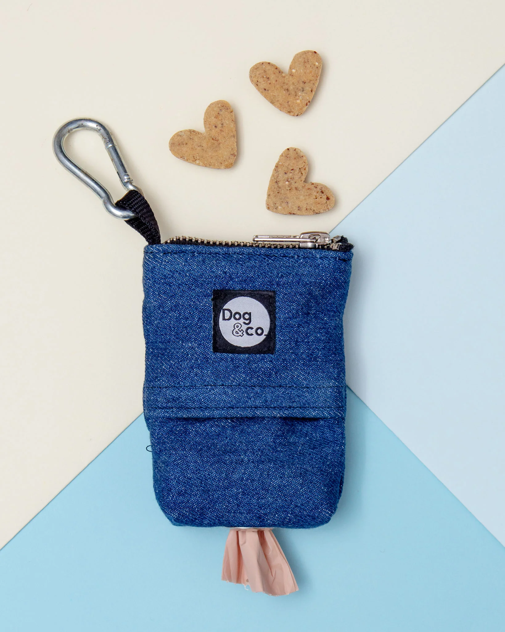 Good Girl Bag Treat + Poop Bag Holder in Denim + Black (Made in NYC) - Image 8