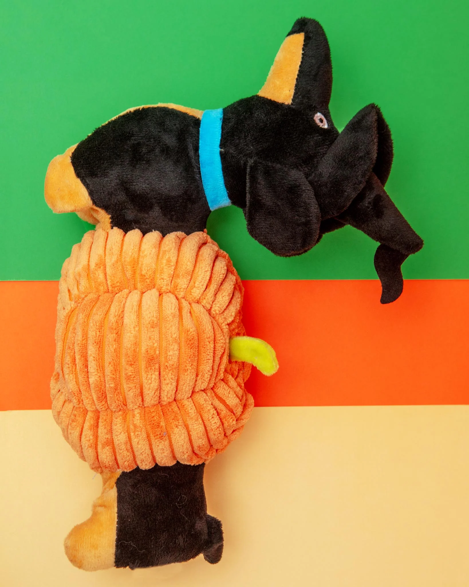 Dog-O-Lantern Dog in Pumpkin Squeaky & Crinkle Plush Toy - Image 2