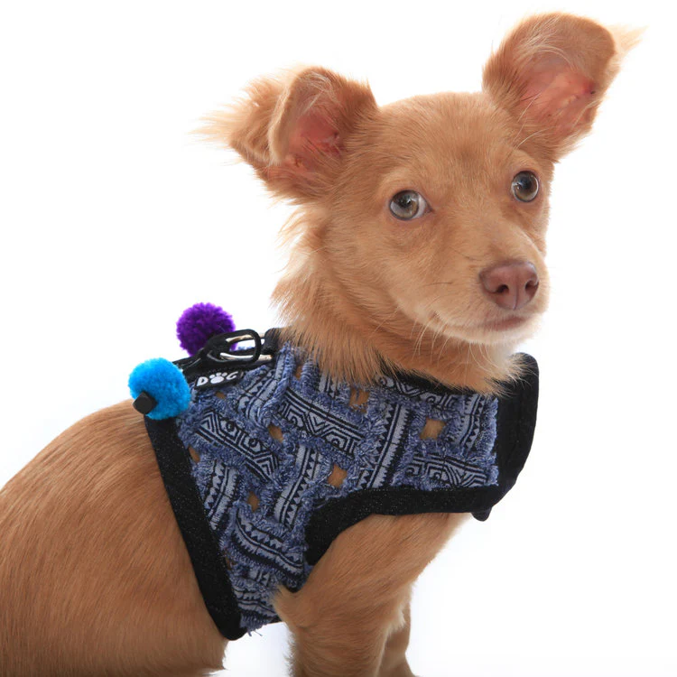 DOG IN THE CLOSET | Venice Frayed Denim Harness Vest - Image 4