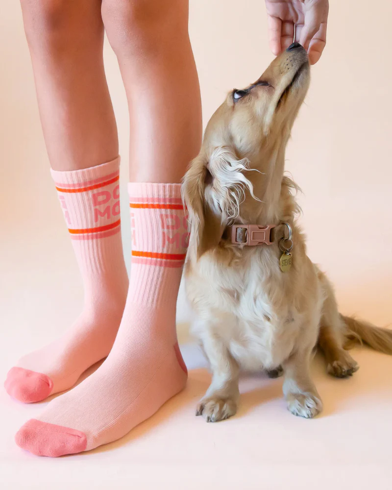 Dog Mom Striped Ribbed Crew Socks - Image 3