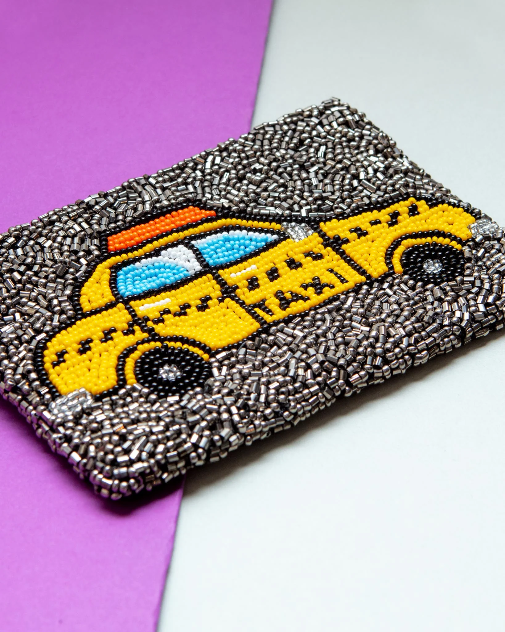Dog NYC Beaded Coin Purse w/ Taxi - Image 3