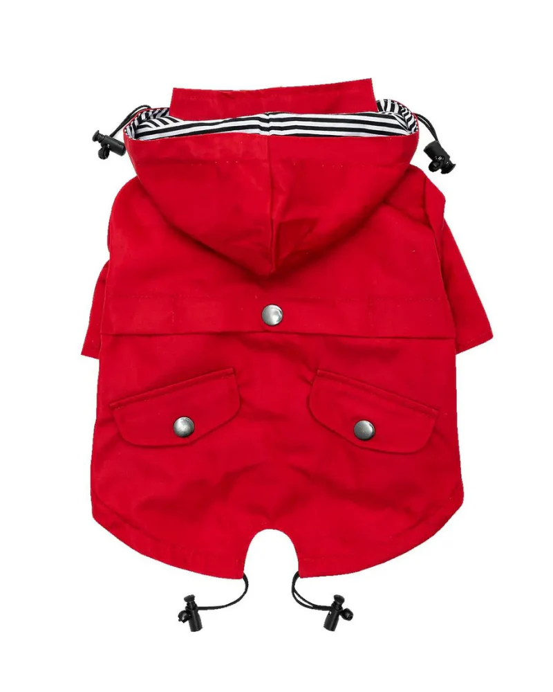 Rainy Day Dog Raincoat in Red - Image 3