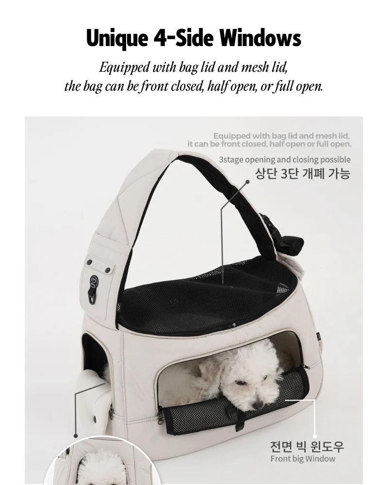 Crossbody Sling Dog Carrier Bag in Black, Beige or Olive (Airline Approved) - Image 13