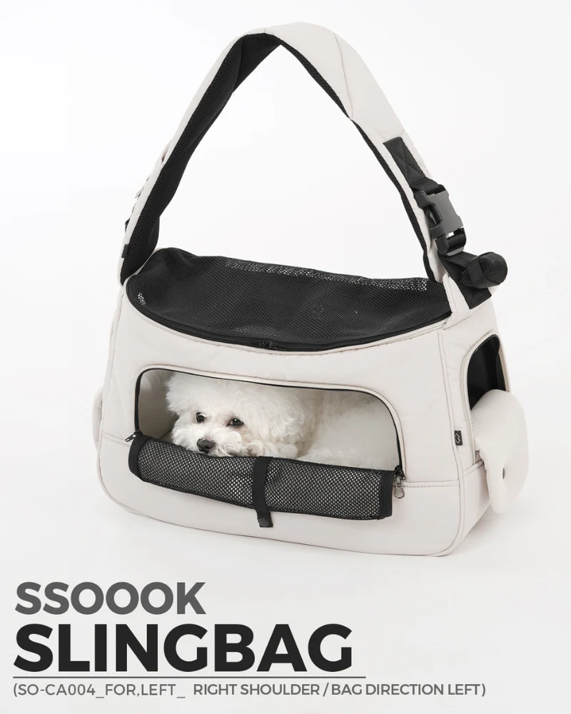 Crossbody Sling Dog Carrier Bag in Black, Beige or Olive (Airline Approved) - Image 14