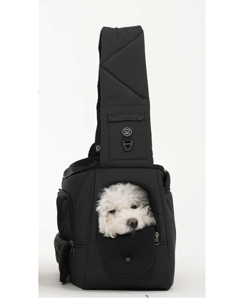 Crossbody Sling Dog Carrier Bag in Black, Beige or Olive (Airline Approved) - Image 2