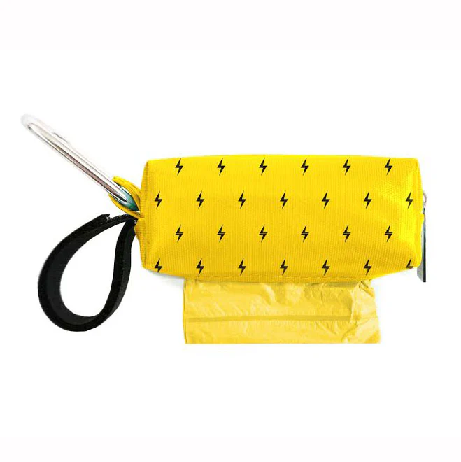 Yellow with Black Bolts Waste Bag Dispenser - Image 3
