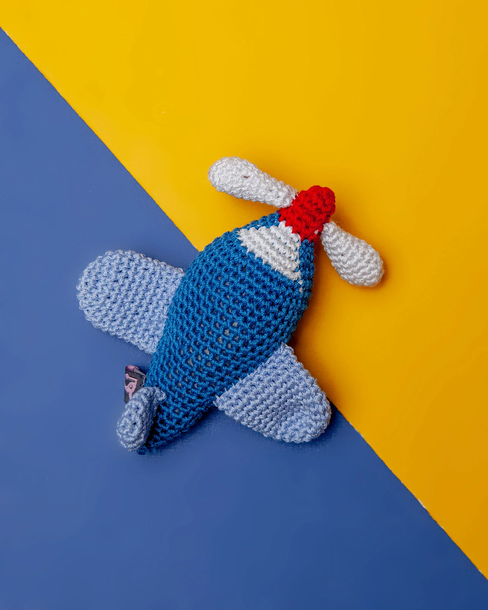 Airplane Squeaky Knit Dog Toy