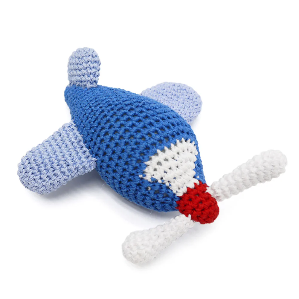 Airplane Squeaky Knit Dog Toy - Image 2