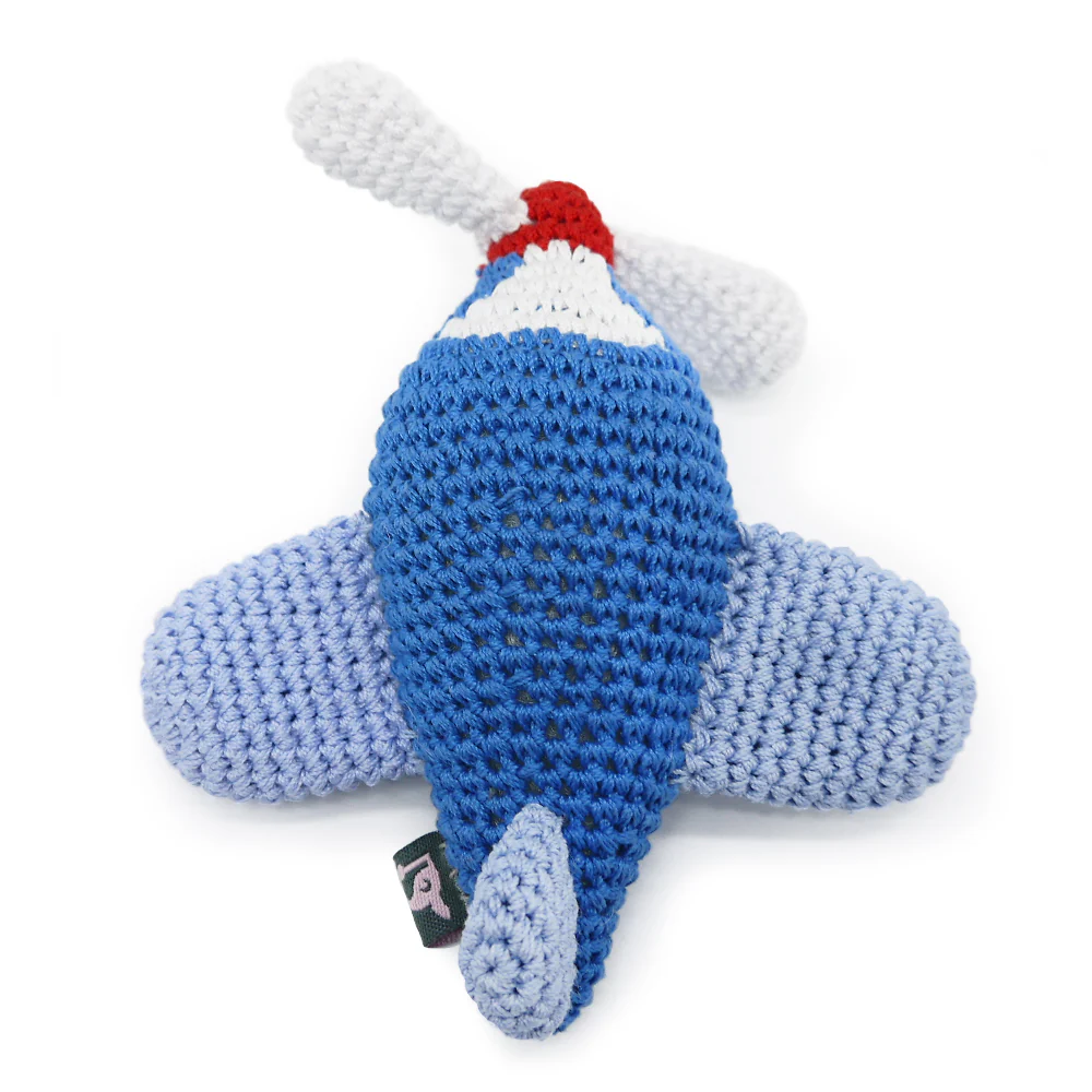 Airplane Squeaky Knit Dog Toy - Image 3