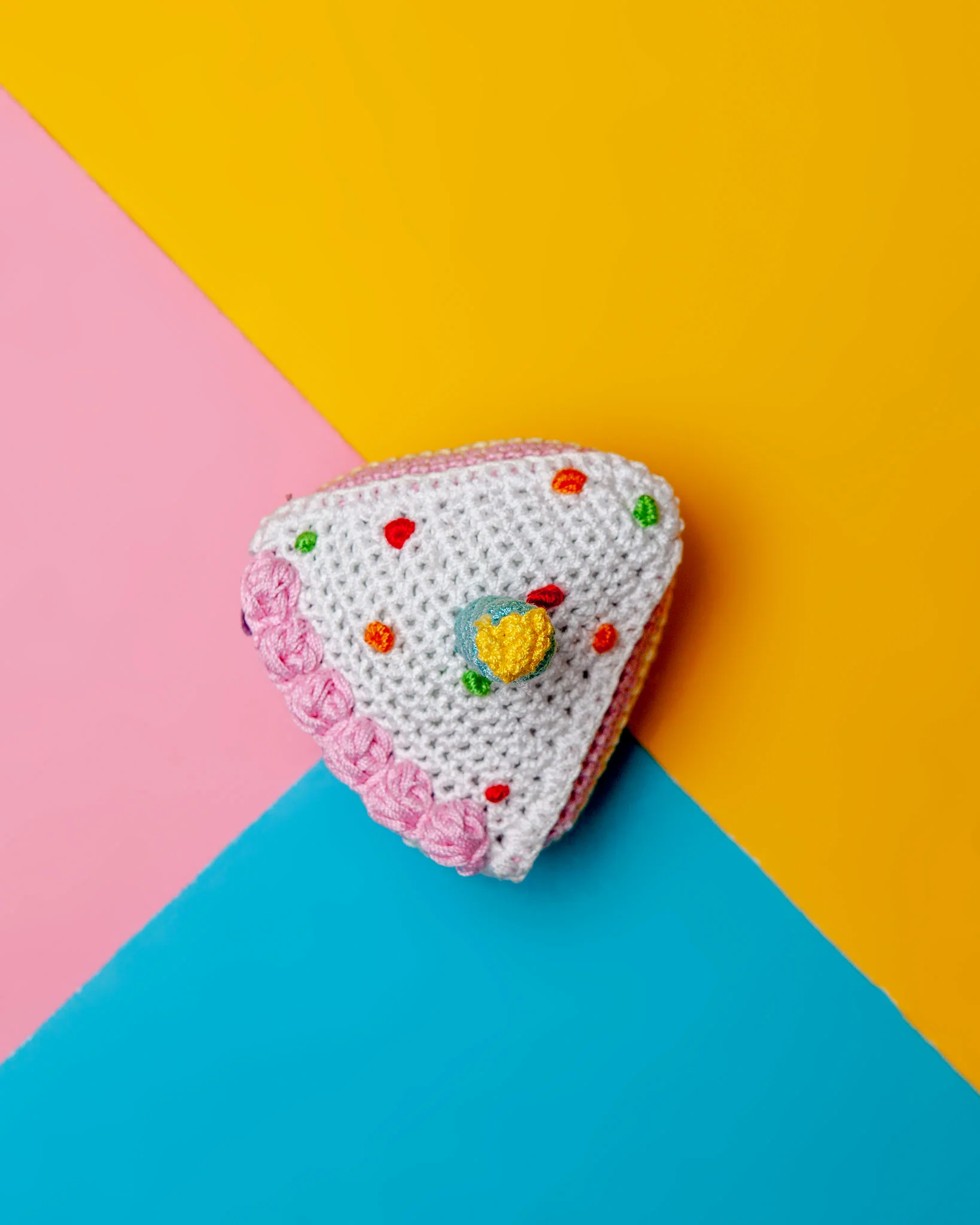 Birthday Cake Squeaky Knit Dog Toy - Image 3