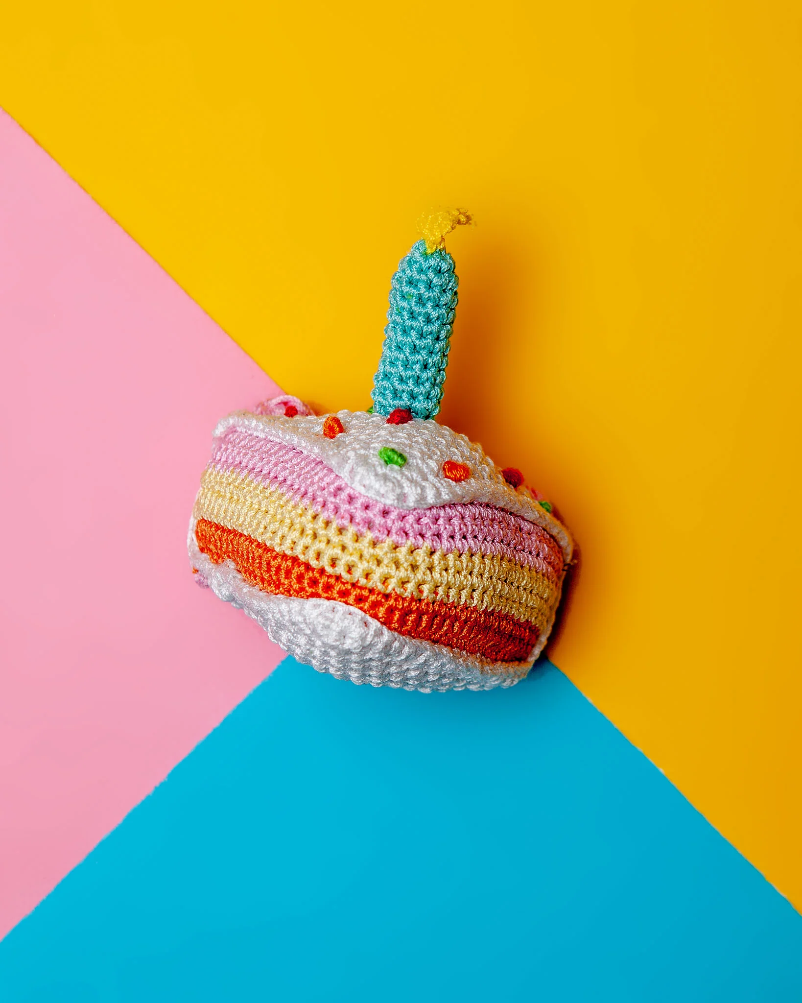 Birthday Cake Squeaky Knit Dog Toy - Image 4