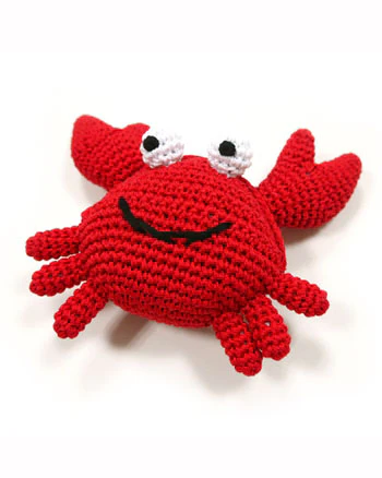 Crab Squeaky Knit Dog Toy - Image 3