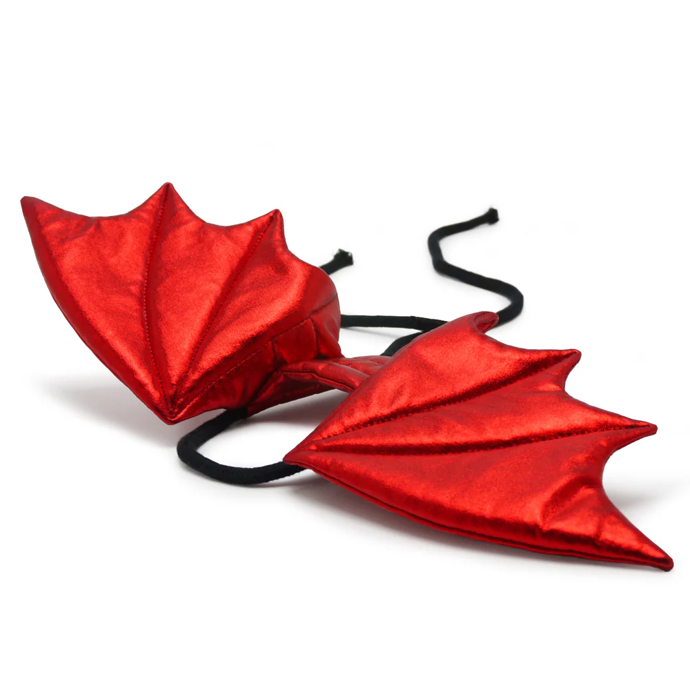 Adjustable Tie-On Dragon Howl-O-Ween Dog Wings in Red - Image 8