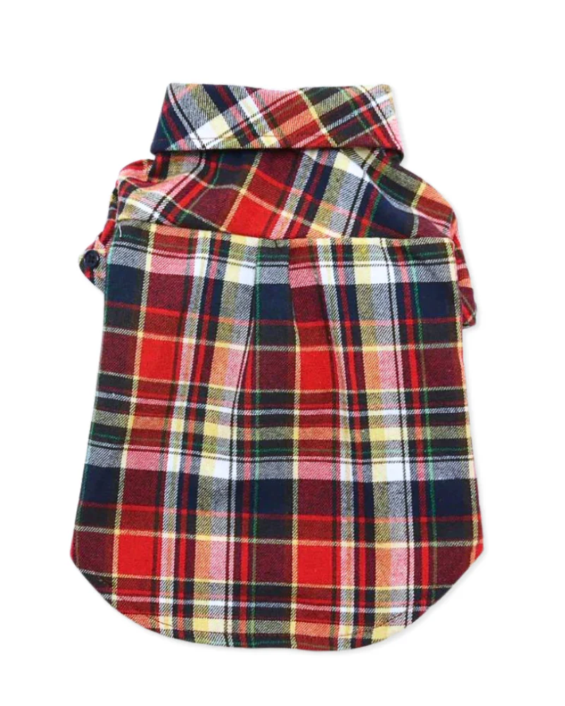 Flannel Plaid Button Down Shirt in Red (FINAL SALE) - Image 3