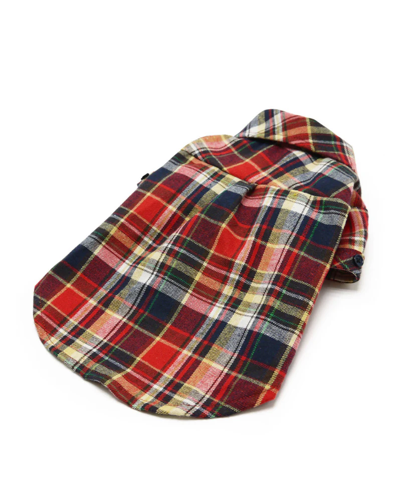 Flannel Plaid Button Down Shirt in Red (FINAL SALE) - Image 4
