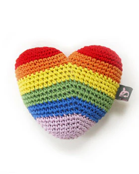 Rainbow Heart Knit Dog Toy - Image 2