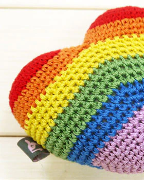 Rainbow Heart Knit Dog Toy - Image 3