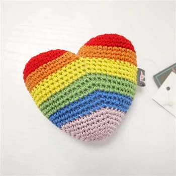 Rainbow Heart Knit Dog Toy - Image 4
