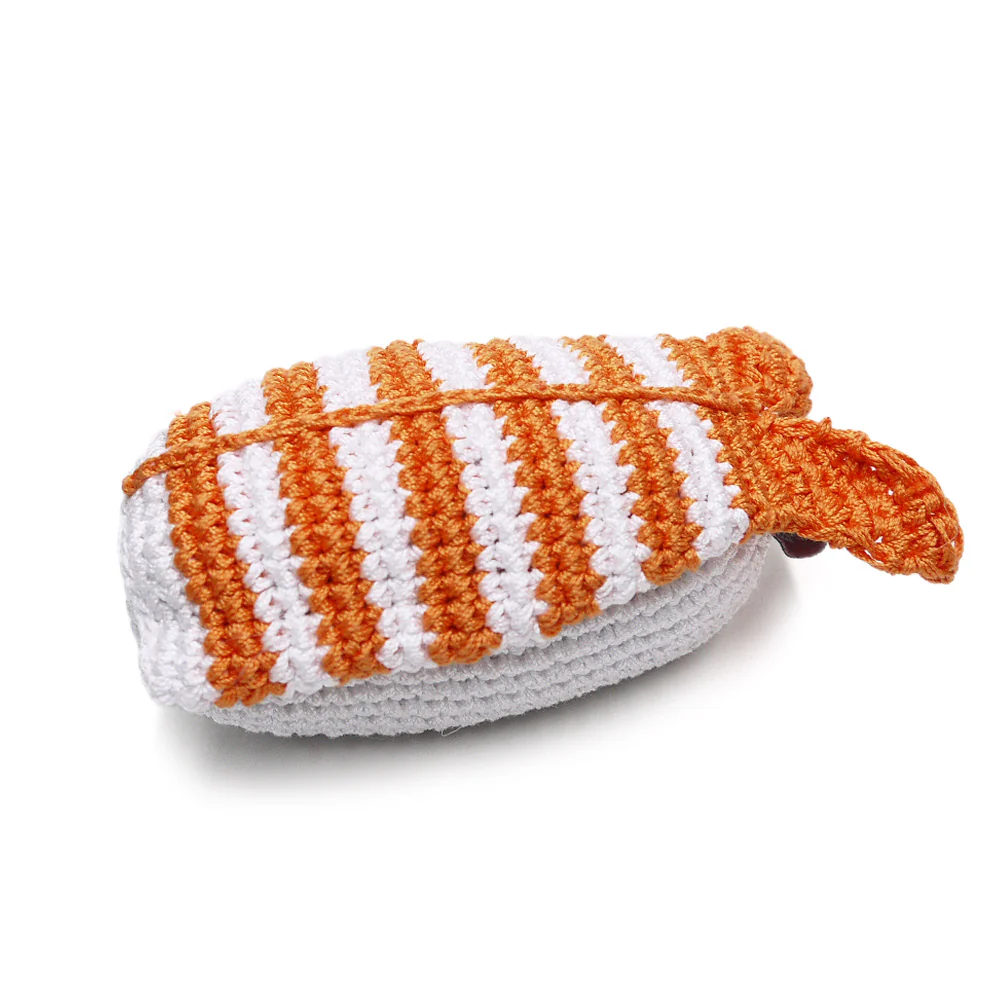 Shrimp Sushi Squeaky Knit Dog Toy - Image 2