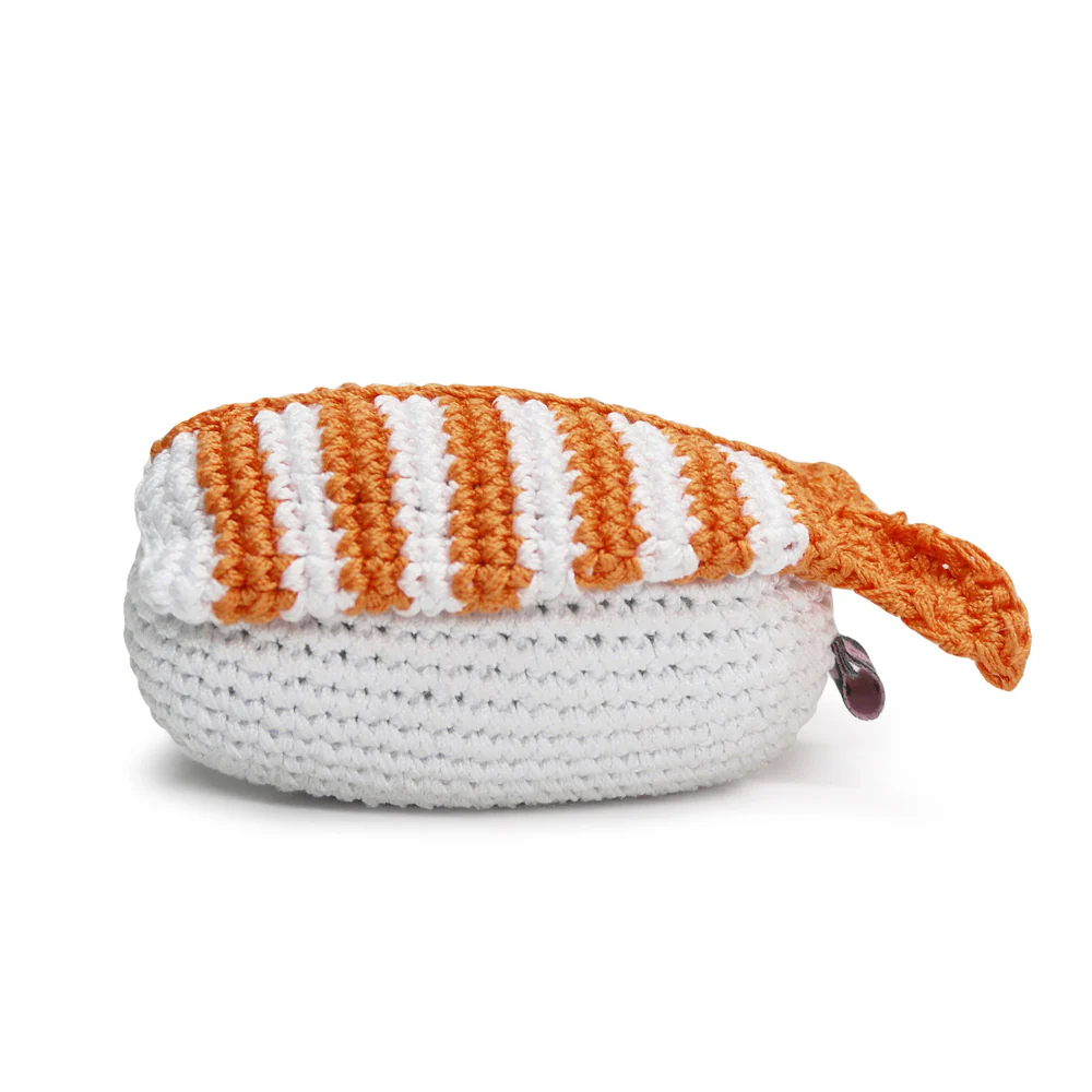 Shrimp Sushi Squeaky Knit Dog Toy - Image 5