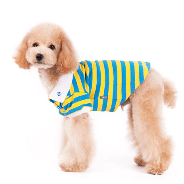DOGO | Stripe Polo in Yellow and Blue - Image 4
