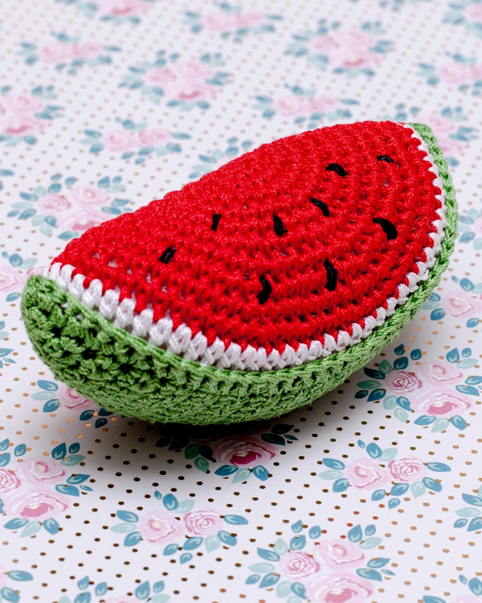 Watermelon Slice Knit Squeaky Toy - Image 2