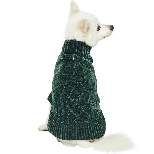Cozy Chenille Dog Sweater in Forest Green << CLEARANCE >> - Image 3