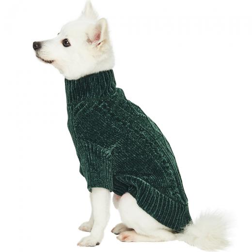 Cozy Chenille Dog Sweater in Forest Green << CLEARANCE >> - Image 4
