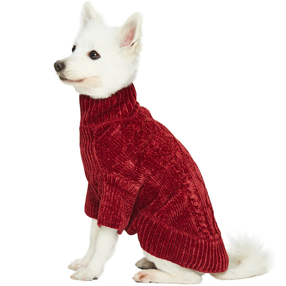 DOGS & CATS & CO. | Cozy Chenille Sweater in Red - Image 4