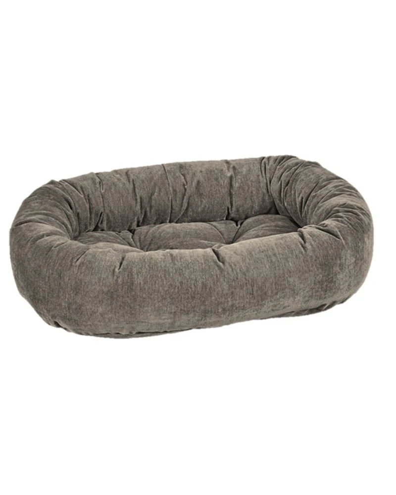 Donut Dog Bed in Bark Washed Microvelvet (Direct-Ship) - Image 2